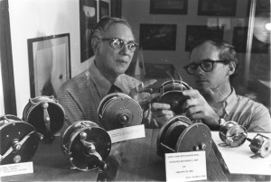 Museum curator Austin Hogan and registrar David Ledlie examine some reels in this Museum photo ca. 1976.
