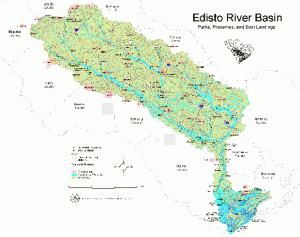 Map of Edisto River Access Sites. Image by www.edistofriends.org.