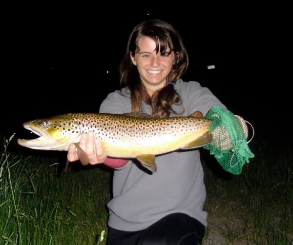 Amanda with a trophy brown trout.