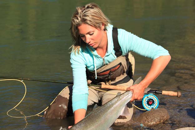 In fly fishing, men are not equal to women
