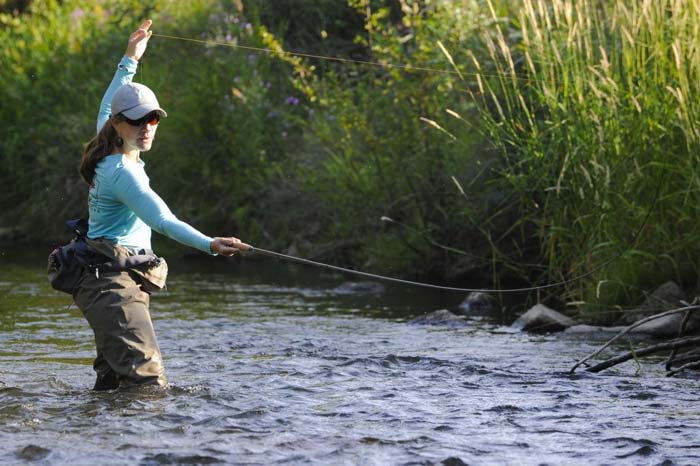 woman fly-fishing 3, kaotso