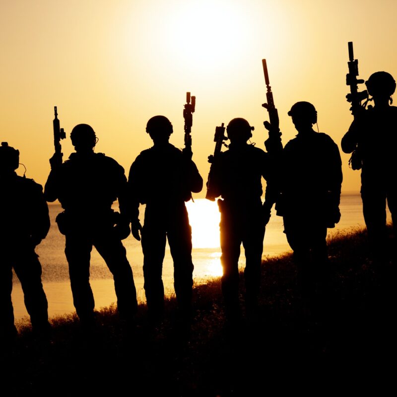 Army soldier silhouettes