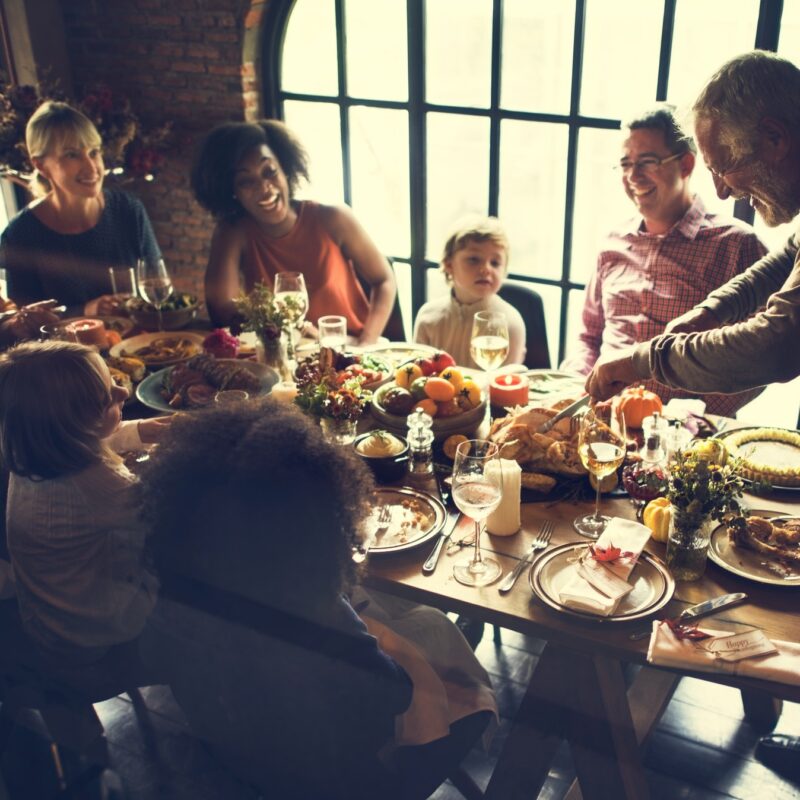 Cutting Turkey Thanksgiving Celebration Concept