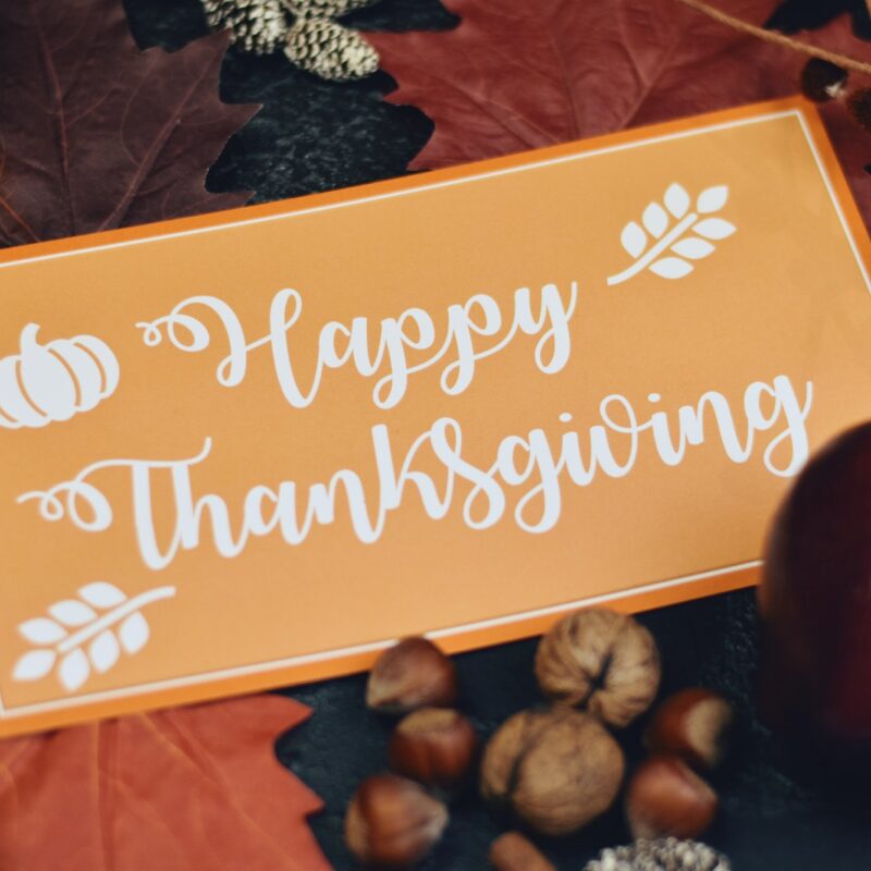 Happy thanksgiving flat lay