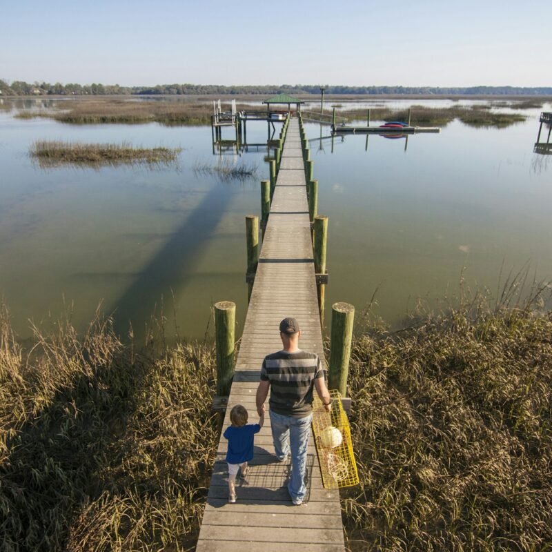 father and son fishing